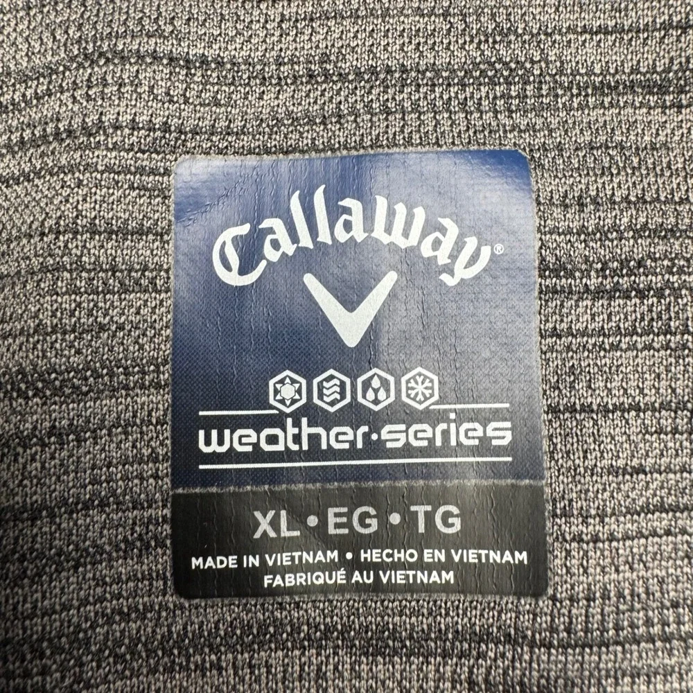 Callaway Weather Series Mens XL Gray Space‎ Dye Quarter Zip Golf Vest Sleeveless